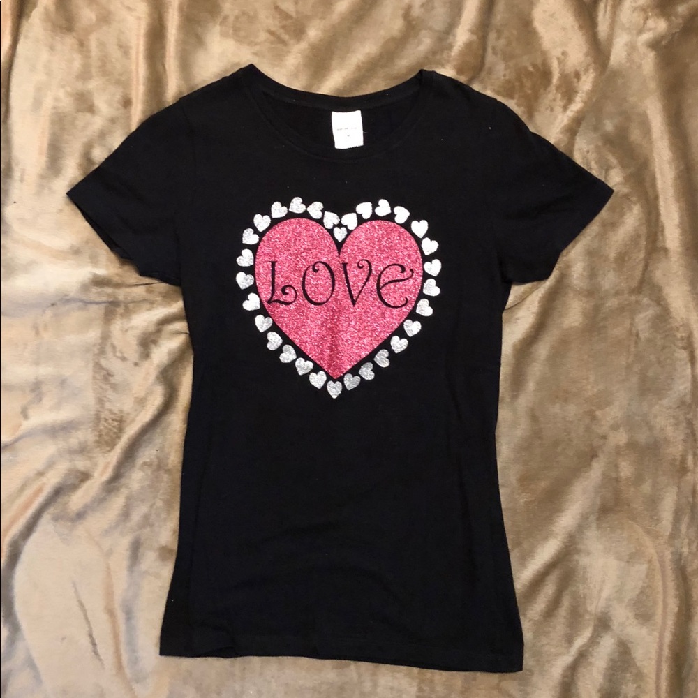 Heart LOVE black T-shirt - Size M